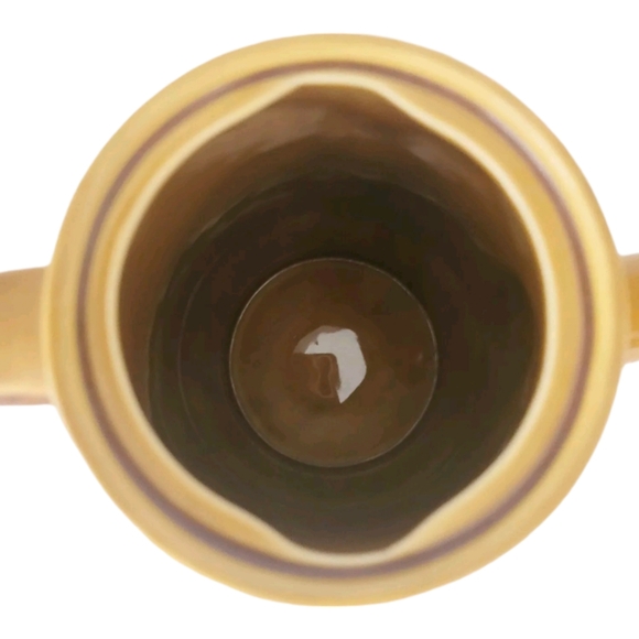 Vintage Harmony House Sears Iron Stone Yellow Gold Coffee Tea Pot with Lid 4267 - Picture 4 of 8